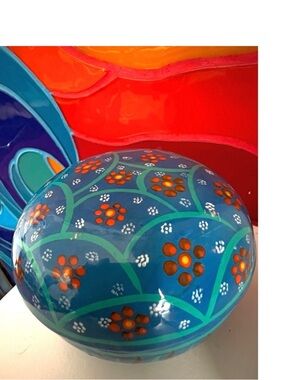 Handmade Mexican Terracotta Trinket Box – Glazed Round – Treasure Hunt Gift